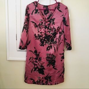 Mango Silky Dress Half Sleeves Floral Purple